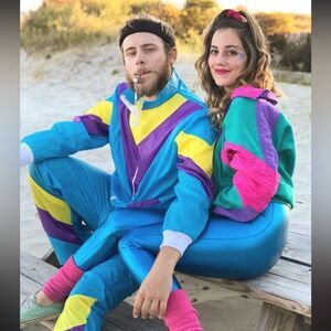 Lavon Women’s Retro Vinatge Half-Zip Sweatshirt Size Small